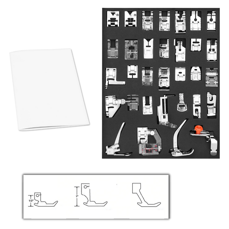 Lot de 32/42 pieds-de-biche pour machine à coudre