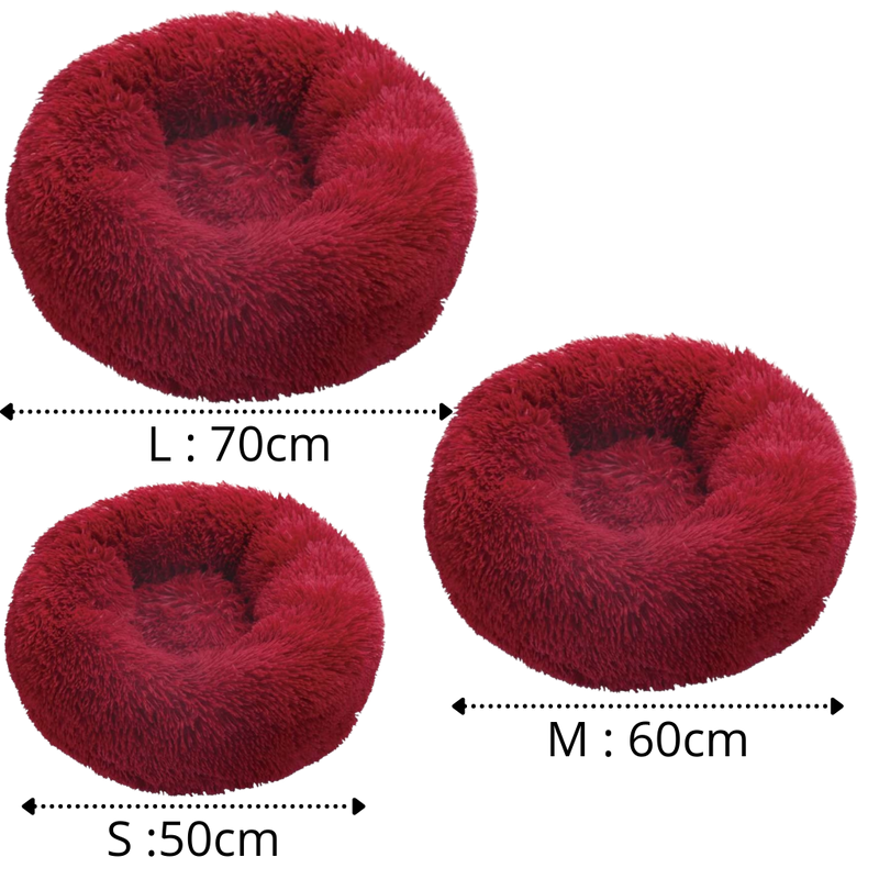 Lit en peluche en forme de donut pour animaux de compagnie