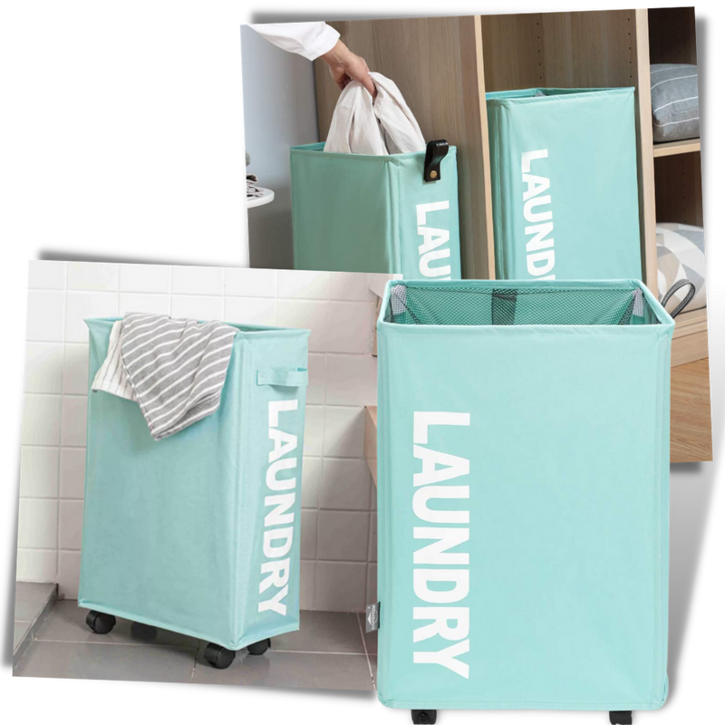 Panier à linge portable à roulettes