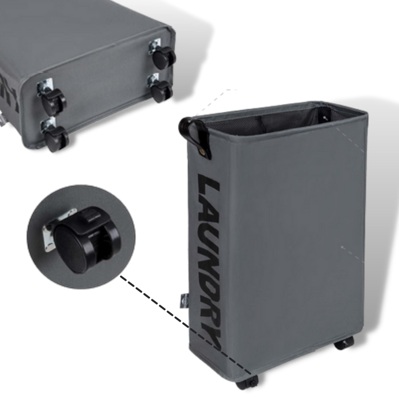 Panier à linge portable à roulettes