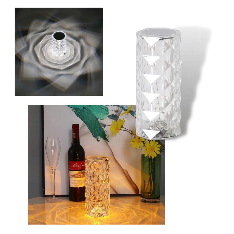 Lampe de luxe en cristal pour table
