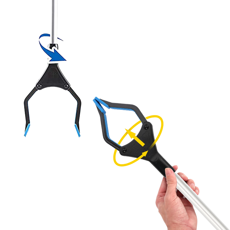 Outil de préhension et de ramassage avec tête rotative