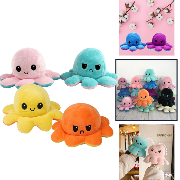 Peluche réversible mini poulpe