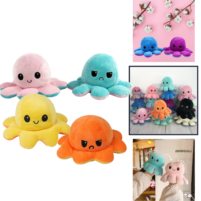 Peluche réversible mini poulpe