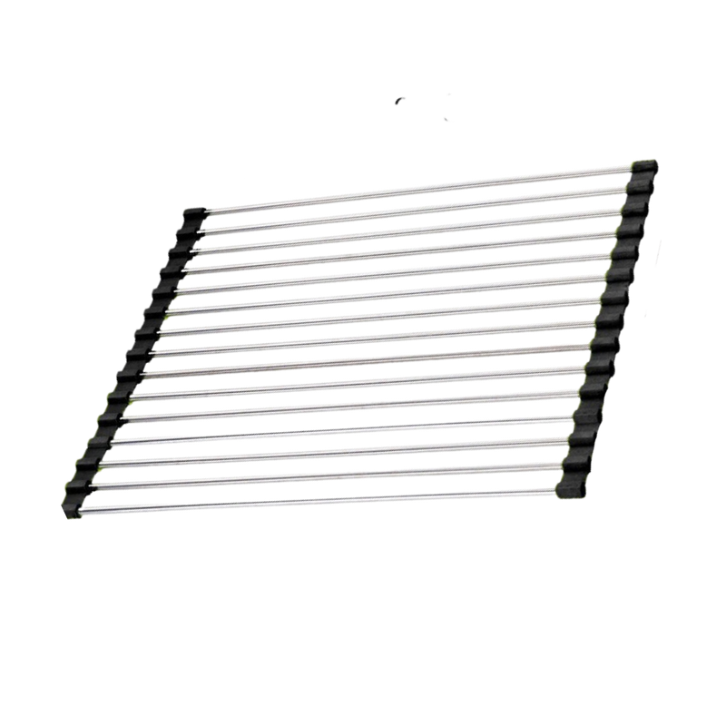 Egouttoir enroulable en acier inoxydable pour vaisselle et aliments