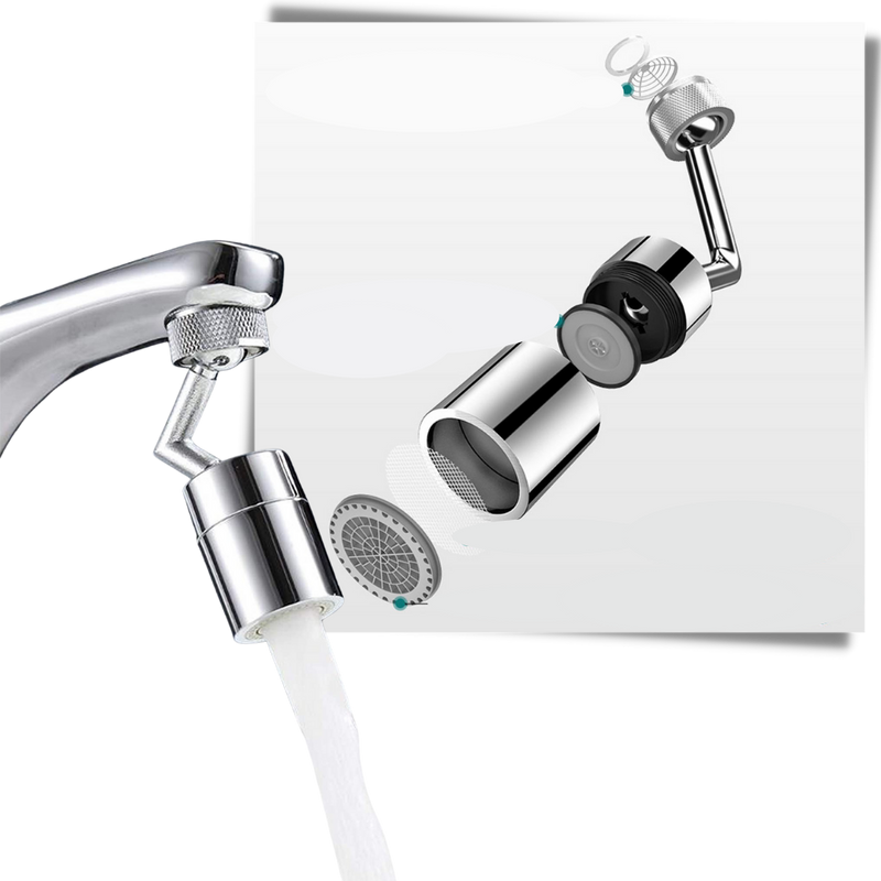 Buse de robinet rotative anti-éclaboussures orientable à 360°