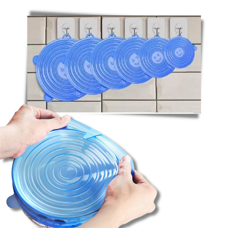 6 couvercles extensibles en silicone