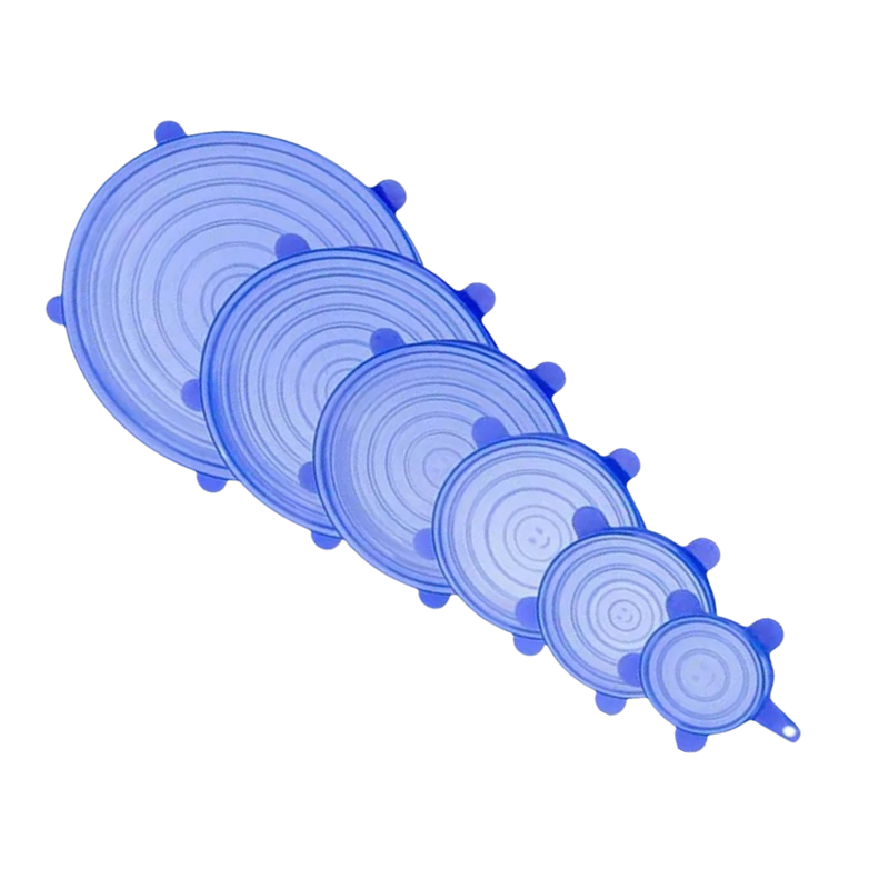 6 couvercles extensibles en silicone