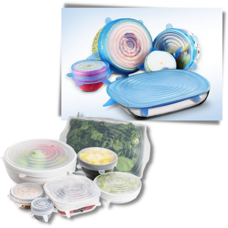 6 couvercles extensibles en silicone