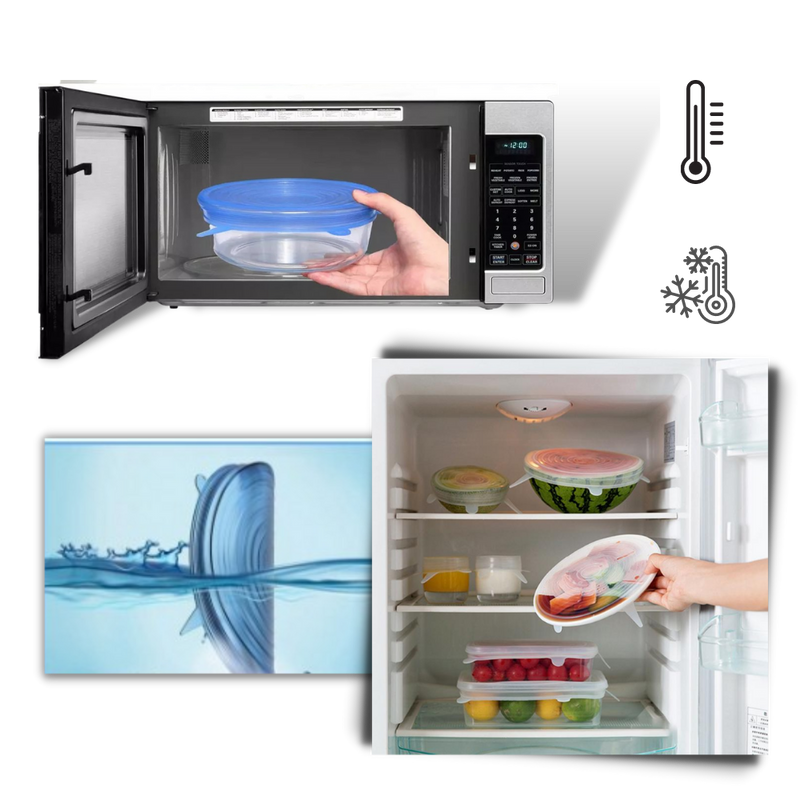 6 couvercles extensibles en silicone