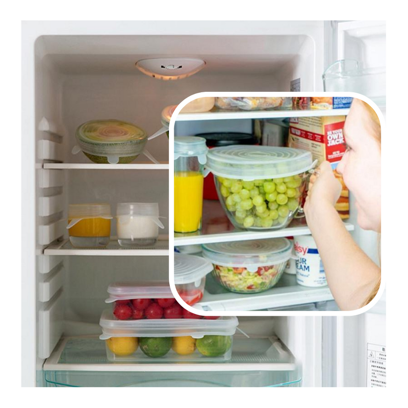 6 couvercles extensibles en silicone