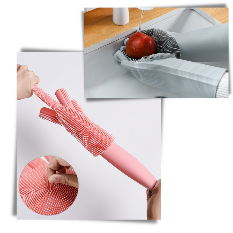 Gants de vaisselle en silicone à usages multiples