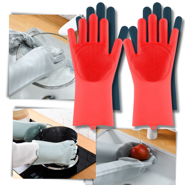 Gants de vaisselle en silicone à usages multiples