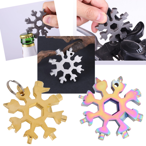 Outil Flocon de neige multifonctionnel 18-en-1 en acier inoxydable