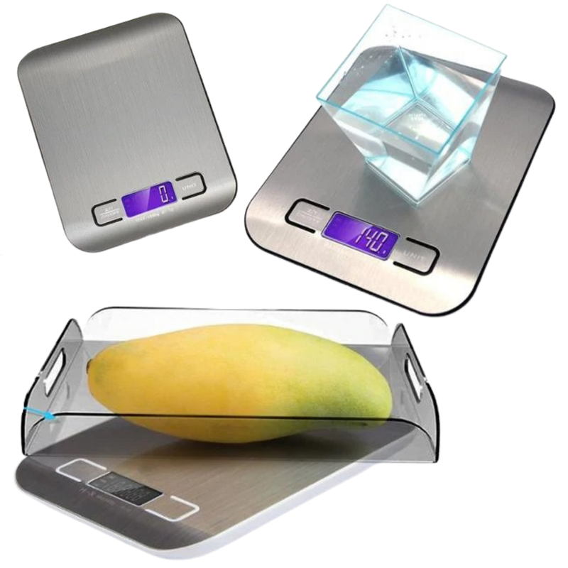Balance de cuisine numérique LCD en acier inoxydable