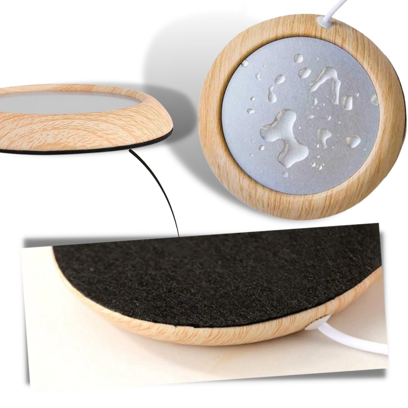 Chauffe-tasse USB électrique en bois