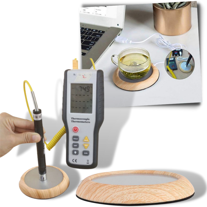 Chauffe-tasse USB électrique en bois