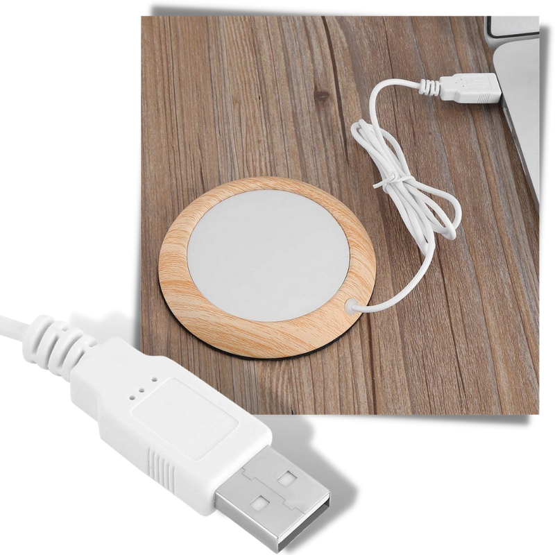 Chauffe-tasse USB électrique en bois