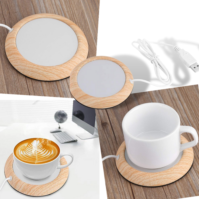 Chauffe-tasse USB électrique en bois