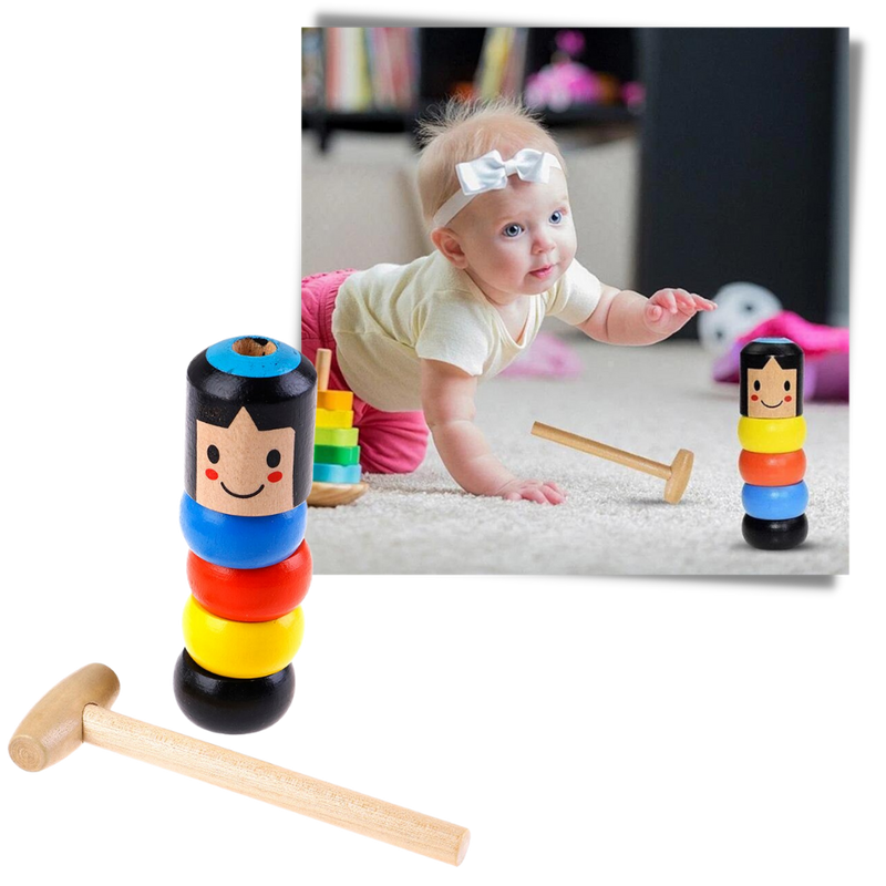 Jouet magique d'homme en bois incassable