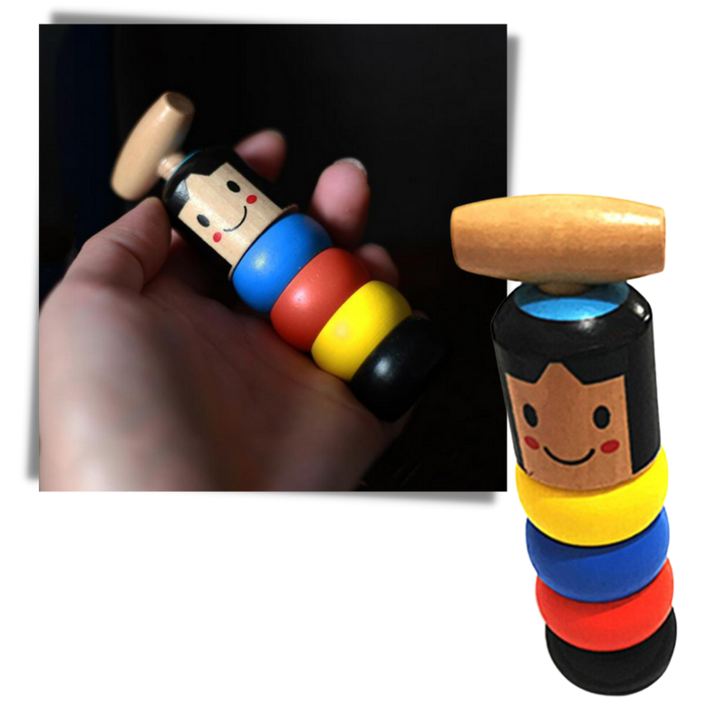 Jouet magique d'homme en bois incassable