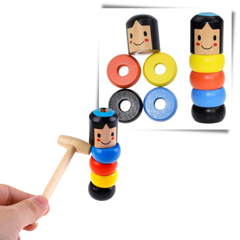 Jouet magique d'homme en bois incassable