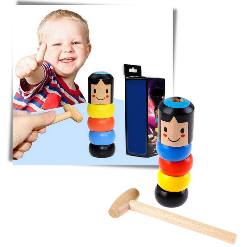 Jouet magique d'homme en bois incassable