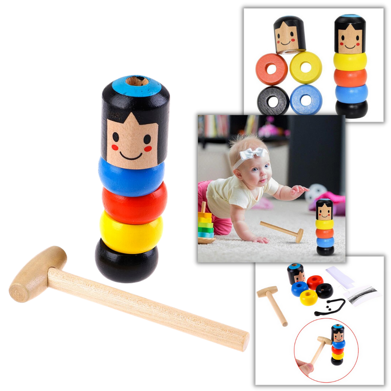 Jouet magique d'homme en bois incassable