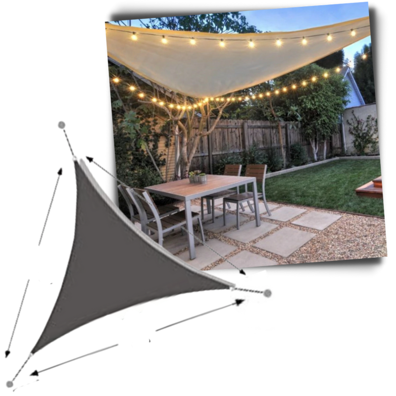 Voile d'ombrage triangulaire résistante à l'eau