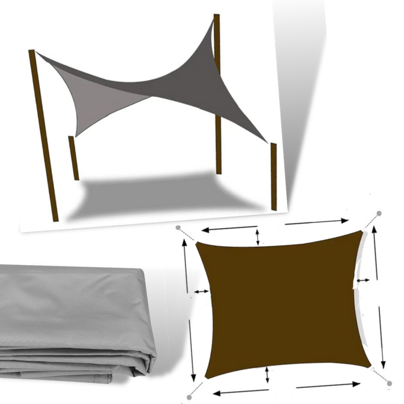 Voile d'ombrage rectangulaire résistant aux intempéries