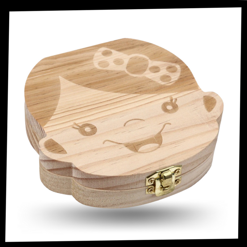 Boîte à dents de bébé en bois