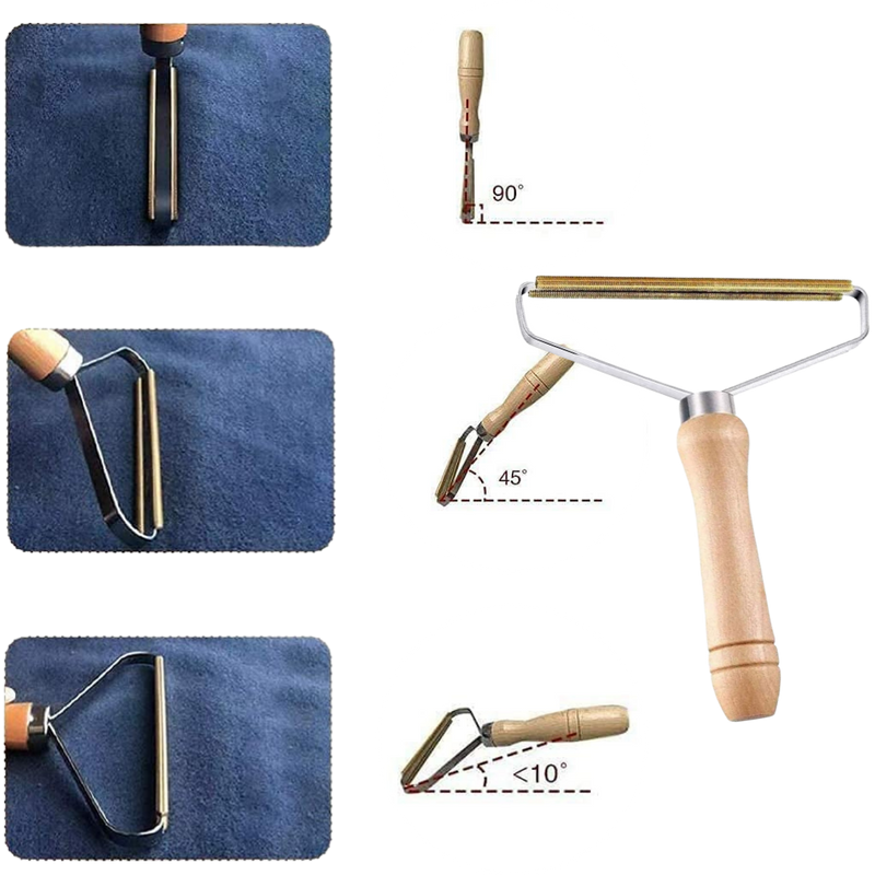 Brosse pour poils d'animaux en bois