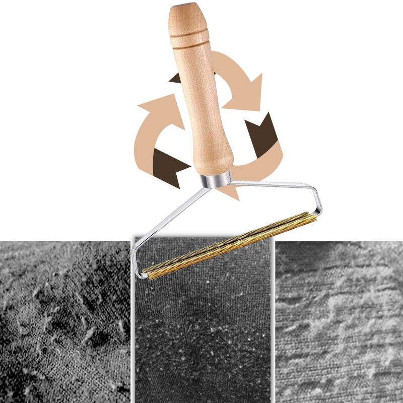 Brosse pour poils d'animaux en bois