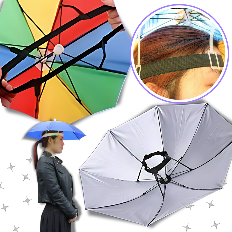 Chapeau parapluie ajustable mains libres