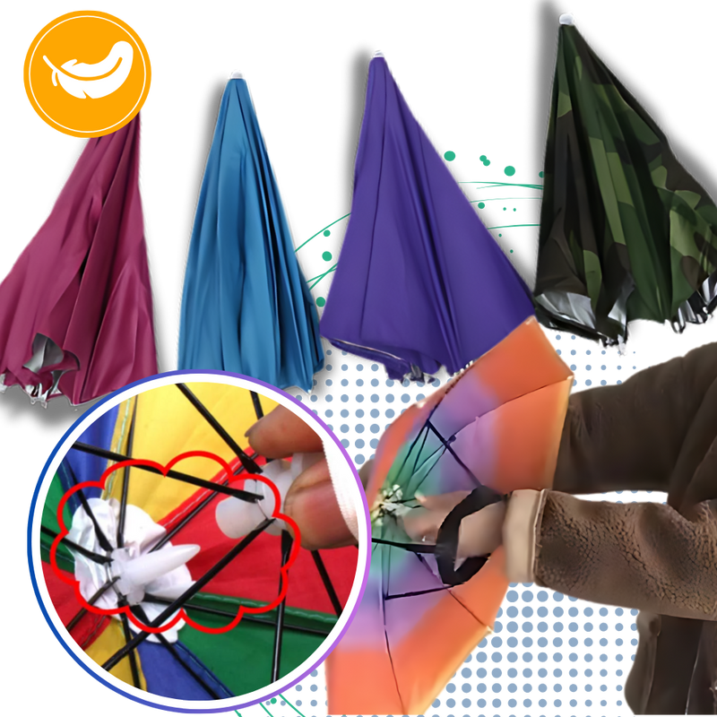 Chapeau parapluie ajustable mains libres