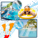 Fontaine et cascade de piscine