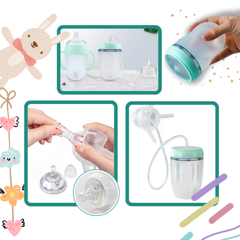Biberon auto-alimenté avec valve anti-colique