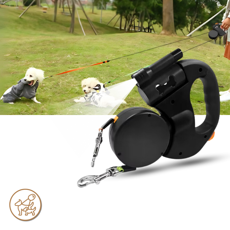 Laisse rétractable anti-enroulement pour chien