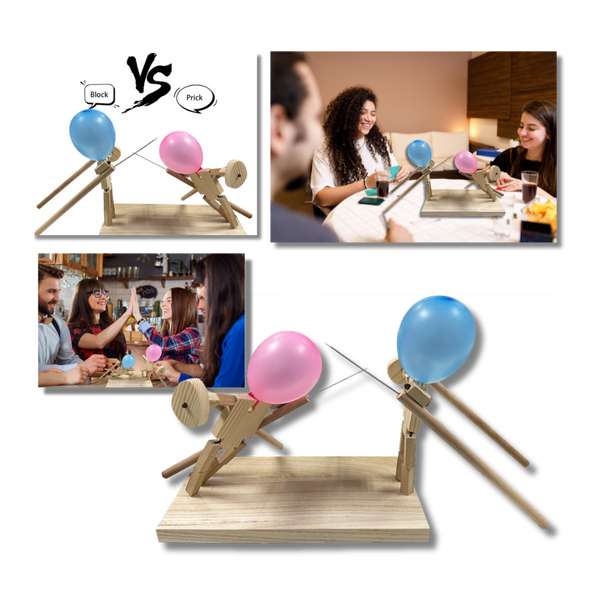 Jeu d'escrime avec ballons en bambou