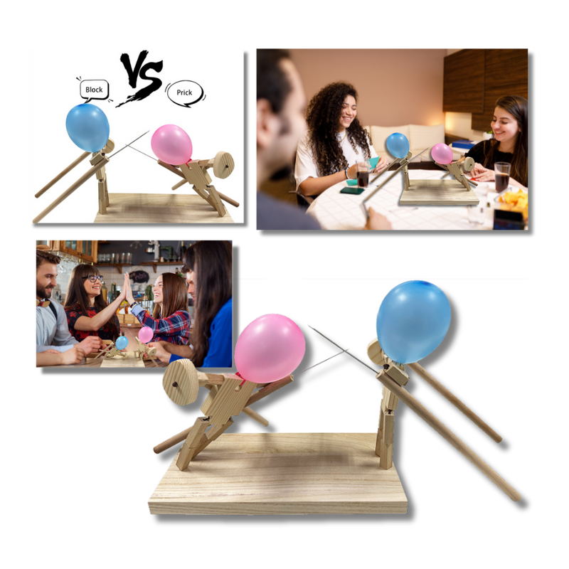 Jeu d'escrime avec ballons en bambou