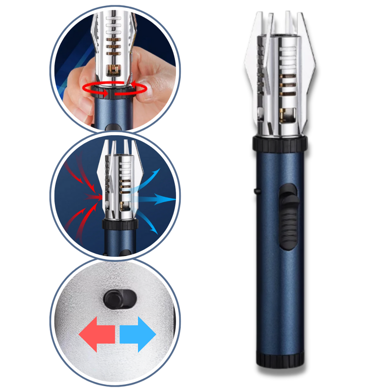 Briquet coupe-vent flamme bleue