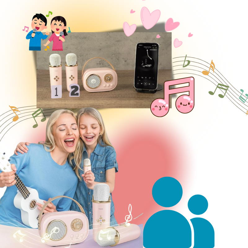 Mini Karaoké Bluetooth à double micro pour enfants