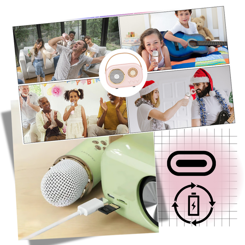 Mini Karaoké Bluetooth à double micro pour enfants