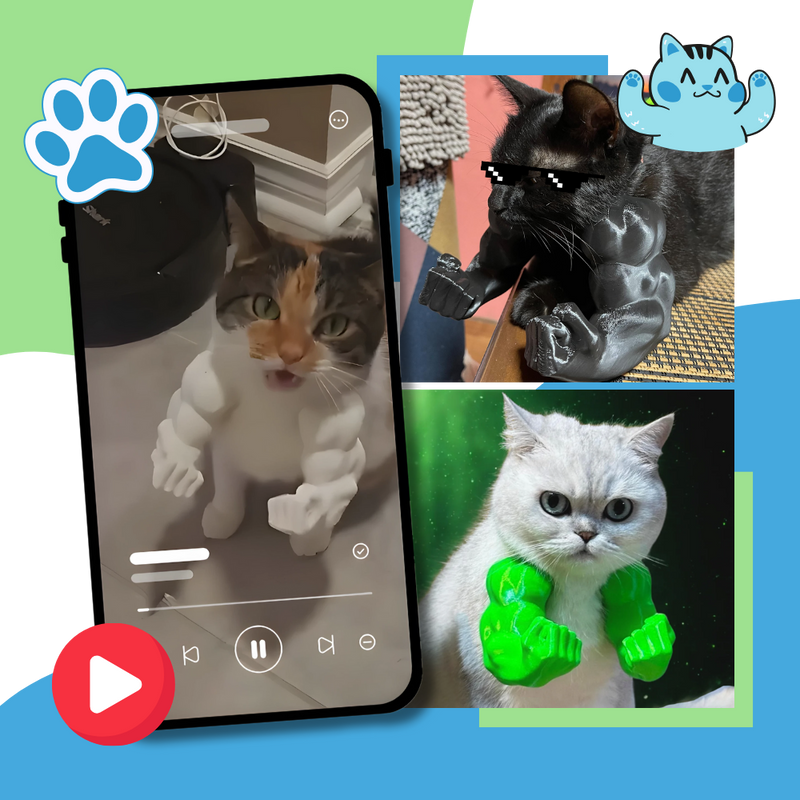 Costume pour chat bras de bodybuilder