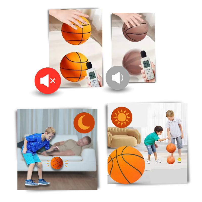 Ballon de basket silencieux, amusant et coloré