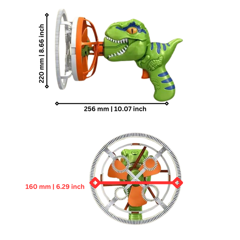 Machine à bulles colorées en forme de dinosaure