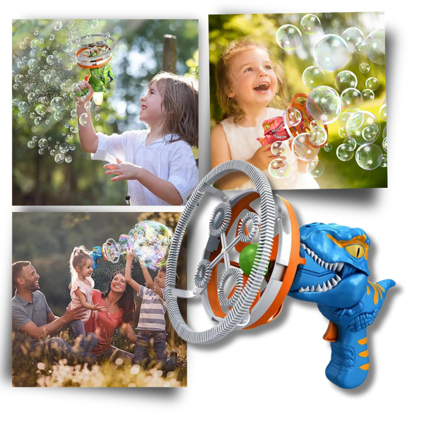 Machine à bulles colorées en forme de dinosaure