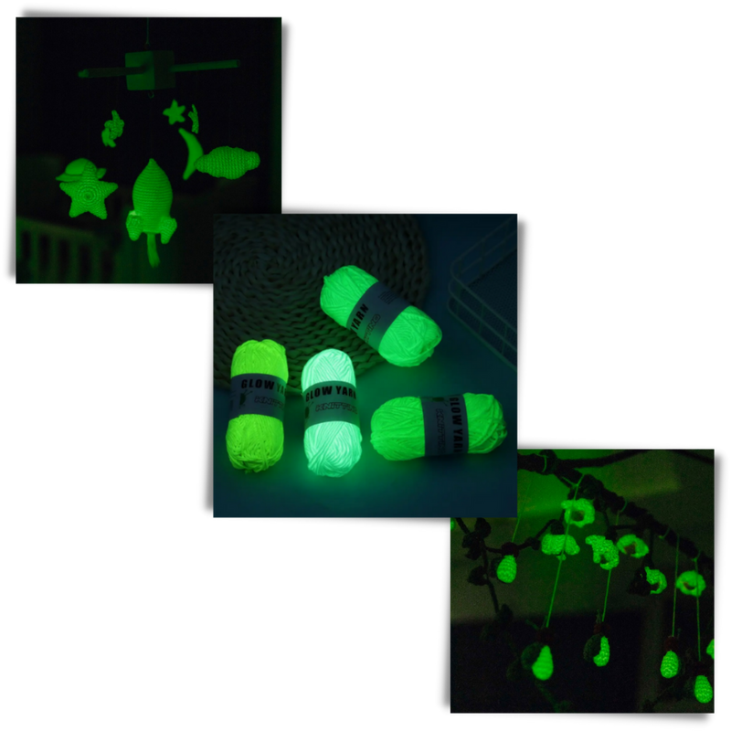 Fil phosphorescent coloré