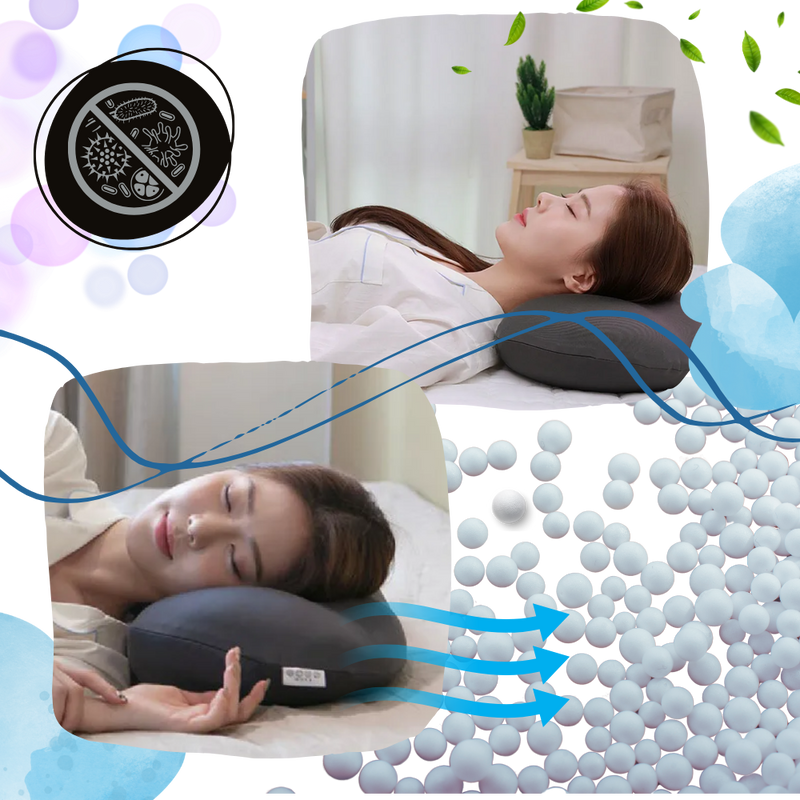 Oreiller en forme de nuage rafraîchissant à microbilles