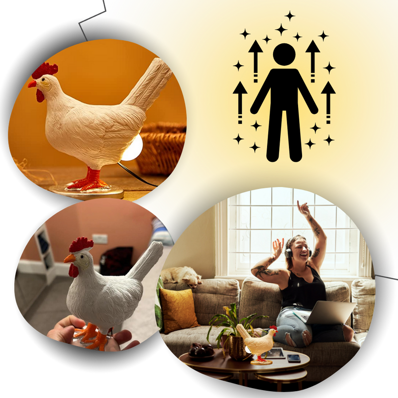 Lampe douce en forme de poule